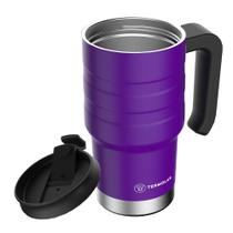 Copo Térmico Roxo 590ml com Tampa Quente Frio Café Termolar