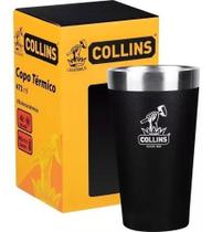 Copo Térmico Sem Tampa Preto Collins 473ml Aço Inoxidável