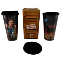 Copo Térmico Série Stranger Things Preto Personagens