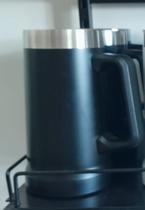 Copo térmico simples preto, 300 ml copo básico modelo caneca, com asa