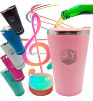 Copo Termico Som Bluetooth Caixa Tampa Abridor Cerveja 420ml