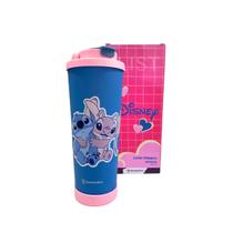 Copo Térmico Stitch E Angel 850ml Tampa Antivazamento Canudo Inox E Alça Retrátil Copo Térmico Stitch E Angel 850ml Tampa Antivazamento Canudo Inox E Alça Retrátil