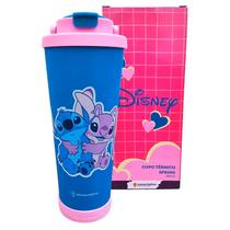 Copo Térmico Stitch e Angel Namorados com Tampa e Canudo 850ml 10026388 - ZonaCriativa