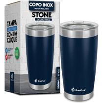 Copo Termico Stone Azul ESC. 500ML C/TAMPA