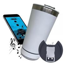 Copo Térmico Tampa Abridor Cerveja Caixa Som Bluetooth 473ml