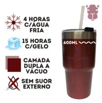 Copo Térmico THERMAL Quente Frio Wine Vinho c/ Canudo e Tampa 600ml Copo Térmico THERMAL Quente Frio Wine Vinho c/ Canudo e Tampa 600ml