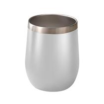 Copo térmico tipo cuia 350ml com campa com parede dupla inox para café, água, cerveja, Branco, Preto, Inox Copo térmico tipo cuia 350ml com campa com parede dupla inox para café, água, cerveja, Branco, Preto, Inox