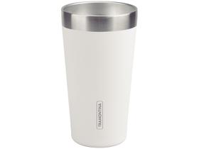Copo Térmico Tramontina Exata em Aço Inox Branco sem Tampa 420 ml
