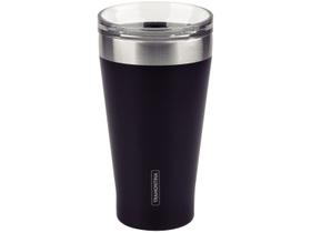 Copo Térmico Tramontina Exata Em Aço Inox Preto Com Tampa 550 Ml