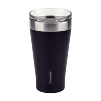 Copo Térmico Tramontina Exata em Aço Inox Preto com Tampa 550 ml