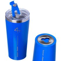 Copo Térmico Zona Criativa Forever Cheers 500ml Azul Com Tampa E Abridor De Garrafas Original Copo Térmico Zona Criativa Forever Cheers 500ml Azul Com Tampa E Abridor De Garrafas Original
