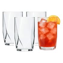 Copo Topazio Long Drink Bebidas Bar Elegante Suco Água 4Peças