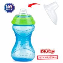 Copo Transição Azul Antivazamento Nûby Bebê Com Bico De Silicone 300 mL