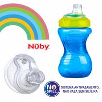 Copo Transição de Treinamento Bico de Silicone e Válvula Antivazamento sem bpa free 300ml Nuby bebê
