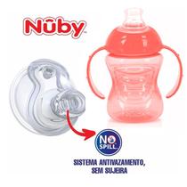 Copo Transição Nuby Antivazamento Com Alça E Bico De Silicone 240ml Coral