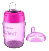 Copo Transição Rosa Bico Silicone Easy 260ml +9 Meses Avent