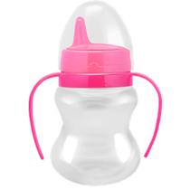 Copo Treinamento 240ml Bico Rigido Válvula Redutora - LISO Laranja e Rosa