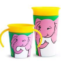 Copo Treinamento 360º 177ml +6m + Copo Grande 360º 266ml Wild Elefante Munchkin