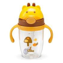Copo Tritan Lillo C/alça Canudo Silicone Retratil 300ml Girafa