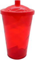 Copo Twister 400ml - Cristal Vermelho com Topo - 1 unidade - Rizzo