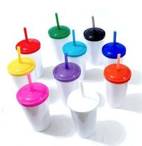 Copo Twister Acrílico 500ml C/ Tampa e Canudo