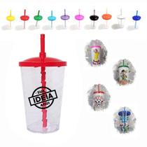 Copo twister acrílico 500ml personalizado c/ tampa e canudo Copo twister acrílico 500ml personalizado c/ tampa e canudo