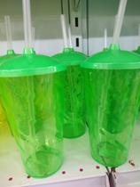 Copo Twister c/tampa e canudo 750ml verde flour