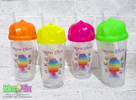 Copo twister com canudo