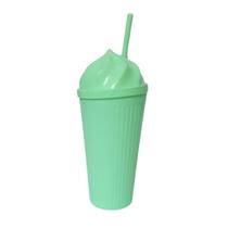 Copo Twister Com Tampa Chantilly e Canudo 450ml Verde Copo Twister Com Tampa Chantilly e Canudo 450ml Verde