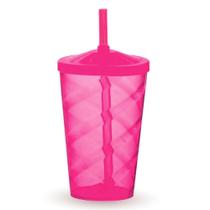 Copo Twister rosa transparente - 500ml