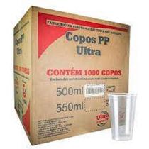 Copo Ultra Transparente Liso de 500ml - Caixa 1000 Unidades - Resistente - Ultra Descartáveis