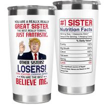 Copo UMACVN 600ml de aço inoxidável Sister Gift de 2 lados