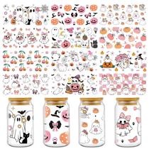 Copo UV DTF Wraps Rngmsi Halloween de 16 onças - 12 folhas