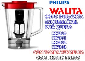 Copo vermelho do Liquidificador Duravita inquebrável por queda Ri7302 Ri7301 Ri7300 Ri7303