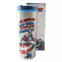 Copo Viagem Em Metal Capitão América Marvel 450ml