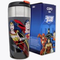 Copo viagem slim liga da justiça dc comics
