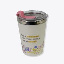 Copo viagem snap 300ml motivacional floral Copo viagem snap 300ml motivacional floral