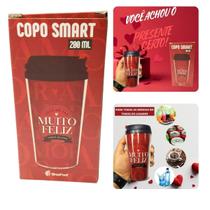 Copo Viagem Térmico Plástico Vermelho Smart 200Ml Café Você