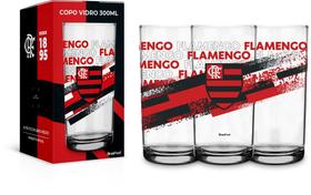 Copo vidro 300ml times - flamengo
