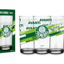 Copo vidro 300ml times - palmeiras - brasfoot