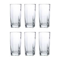 Copo Vidro 320ml Quadrado BALI Jogo com 6 Transparente Luxo Copo Vidro 320ml Quadrado BALI Jogo com 6 Transparente Luxo