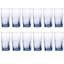 Copo Vidro 320ml Quadrado BALI Kit com 12 Azul Luxo Copo Vidro 320ml Quadrado BALI Kit com 12 Azul Luxo