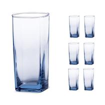 Copo Vidro 320ml (Suco, água) BALI SOLID jogo c/ 6 Azul