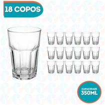 Copo Vidro 350ml Agua Suco Shakes Smoothies 18 unidades Copo Vidro 350ml Agua Suco Shakes Smoothies 18 unidades