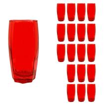 Copo Vidro 370ml Florence Glamour kit com 18 Vermelho Copo Vidro 370ml Florence Glamour kit com 18 Vermelho