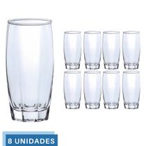 Copo Vidro 370ml Florence Glamour kit com 8 Transparente