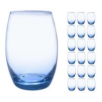 Copo Vidro 450ml (Suco, água) BELLAGIO kit com 18 Azul Copo Vidro 450ml (Suco, água) BELLAGIO kit com 18 Azul