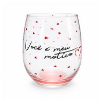 Copo Vidro 480ml Love "Você é Meu Motivo" Dia dos Namorados