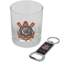 Copo Vidro Chaveiro Abridor Garrafas 250ml - Corinthians - Mileno