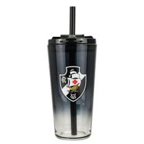 Copo Vidro Degradê com Canudo e Tampa 750ml Vasco - Mileno